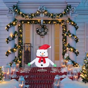 img 1 attached to 🎅 BOMMETER 2FT Pre-Lit Light Up Snowman: Festive Pop Up Christmas Snowman Decorations with 48 LED Lights