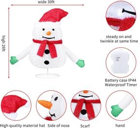 img 3 attached to 🎅 BOMMETER 2FT Pre-Lit Light Up Snowman: Festive Pop Up Christmas Snowman Decorations with 48 LED Lights