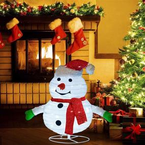 img 4 attached to 🎅 BOMMETER 2FT Pre-Lit Light Up Snowman: Festive Pop Up Christmas Snowman Decorations with 48 LED Lights