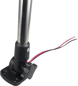img 1 attached to ⚓️ Pactrade Marine Boat LED All-Round Anchor Fold-Down Navigation Light Stainless Steel Pole 12-24V 25'' Length USCG 2NM A16 Certified