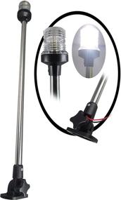img 4 attached to ⚓️ Pactrade Marine Boat LED All-Round Anchor Fold-Down Navigation Light Stainless Steel Pole 12-24V 25'' Length USCG 2NM A16 Certified