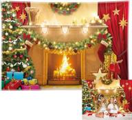 📸 allenjoy 7x5ft merry christmas backdrop - durable & soft fabric xmas fireplace photography background for winter holiday party supplies and santa claus gifts – candyland themed decoration for video studio, photo booth props логотип