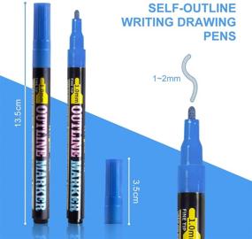 img 1 attached to 🖋️ Silver Double Line Outline Pens for Superior Drawings