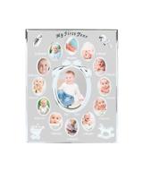 👶 newborn baby's first year picture frame, monthly milestones, baby registry, silver (96002) logo