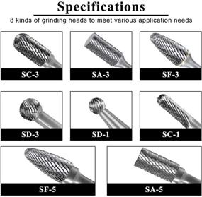 img 1 attached to YUFUTOL Carbide Burr Set – 1/4&#39;&#39;(6.35mm) Shank, 8pcs Dual-Cut Solid Carbide Rotary Burr Set for Die Grinder Drill, Metal Wood Carving, Engraving, Polishing, and Drilling