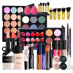 img 4 attached to 🎁 Joyeee Complete Makeup Gift Set: All-in-One Travel Kit for Teens & Adults - Lipgloss, Lipstick, Concealer, Blushes, Powder, Eyeshadow Palette, Cosmetic Palette #14