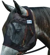 🐴 cashel quiet ride horse fly mask - optimal protection for yearling/large pony, black color logo