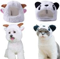 🐶 cat and small dog pet costume set - 2-pack funny hat headwear with cosplay dress-up accessories for pet halloween parties logo