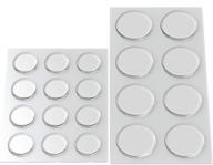 🔹 20 pcs round clear adhesive bumpers combo (large, medium) - self stick rubber pads for glass table tops, furniture, laptops, mirrors - transparent logo
