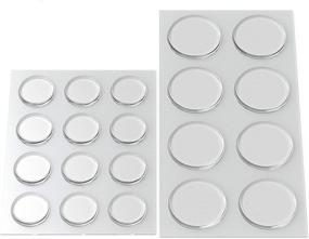 img 4 attached to 🔹 20 PCs Round Clear Adhesive Bumpers Combo (Large, Medium) - Self Stick Rubber Pads for Glass Table Tops, Furniture, Laptops, Mirrors - Transparent