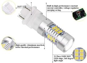 img 3 attached to Высокопроизводительные JDM ASTAR PX Chips LED лампы - 3157 4057 4157 3156 белые - идеальны для задних фонарей резервного хода