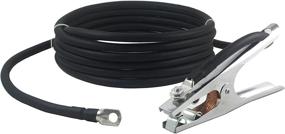 img 4 attached to 🔌 Industrial-grade 300 Amp Welding Ground Clamp Lead Assembly with Terminal Lug Connector - Heavy Duty #1 AWG Cable (15 FT)