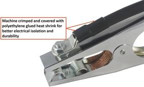 img 2 attached to 🔌 Industrial-grade 300 Amp Welding Ground Clamp Lead Assembly with Terminal Lug Connector - Heavy Duty #1 AWG Cable (15 FT)