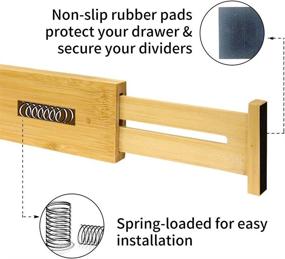 img 2 attached to 🎋 G-LEAF 6 Set Bamboo Drawer Dividers: Versatile and Adjustable Kitchen Organizer for Perfectly Divided Drawers