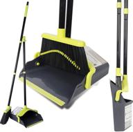 🧹 home broom and dustpan set, indoor upright long handle broom and dustpan for kitchen, office, lobby, commercial floors - powerful cleaning for dirt, debris, leaves, pet dog hair logo