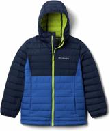 columbia powder hooded jacket black boys' clothing : jackets & coats logo