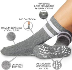 img 3 attached to LA Active Cozy Non Slip Grip Socks - Warm Crew Socks for Indoor Home, Yoga, Hospital - Men's & Women's