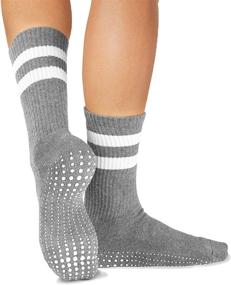 img 1 attached to LA Active Cozy Non Slip Grip Socks - Warm Crew Socks for Indoor Home, Yoga, Hospital - Men's & Women's