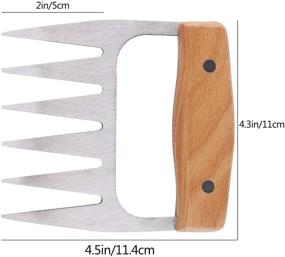 img 3 attached to 🔪 CDBOVID Stainless Steel Meat Shredder Claws - Bear Claws for Pulled Pork, BBQ Shredding Forks - Corrosion-Resistant, High-Temperature Bear Claws with Wooden Handles (2 Pcs)