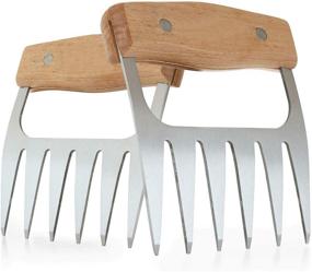 img 2 attached to 🔪 CDBOVID Stainless Steel Meat Shredder Claws - Bear Claws for Pulled Pork, BBQ Shredding Forks - Corrosion-Resistant, High-Temperature Bear Claws with Wooden Handles (2 Pcs)