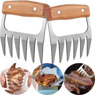 🔪 cdbovid stainless steel meat shredder claws - bear claws for pulled pork, bbq shredding forks - corrosion-resistant, high-temperature bear claws with wooden handles (2 pcs) logo