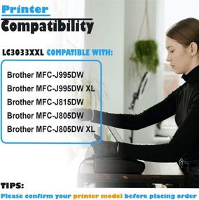 img 1 attached to 🖨️ Clorisun Ink Cartridge Set for Brother LC3033XXL LC3033 | MFC-J995DW, MFC-J995DWXL, J815DW, J805DW, J805DWXL Printer | Black, Cyan, Magenta, Yellow | 4-Pack