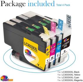 img 3 attached to 🖨️ Clorisun Ink Cartridge Set for Brother LC3033XXL LC3033 | MFC-J995DW, MFC-J995DWXL, J815DW, J805DW, J805DWXL Printer | Black, Cyan, Magenta, Yellow | 4-Pack