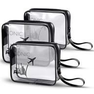 🧳 tsa approved toiletry bag: iconic clear travel toiletry bag 3-pack of black carry on bags - airline compliant for perfect travel organizing logo