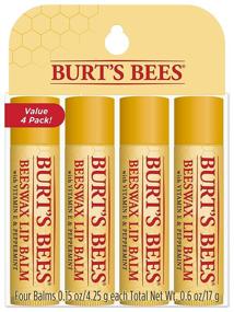 img 4 attached to 🎁 Burt's Bees Lip Balm Stocking Stuffer, Natural Moisturizing Lip Care Gift, Original Beeswax with Vitamin E & Peppermint Oil (4 Pack)