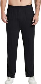 img 4 attached to 🩳 JINSHI Lounge Performance Bottoms with Drawstring - Men's Sleep & Lounge Wear