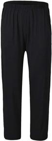 img 3 attached to 🩳 JINSHI Lounge Performance Bottoms with Drawstring - Men's Sleep & Lounge Wear