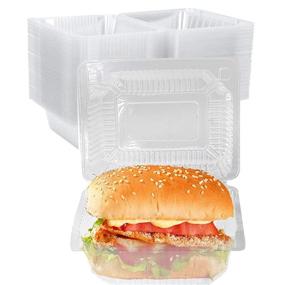 img 4 attached to Hinged Plastic Containers Disposable Hamburger