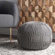 🪑 discover the exquisite comfort of nuloom berlin casual knitted filled ottoman pouf" logo