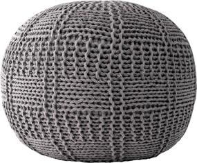 img 1 attached to 🪑 Discover the Exquisite Comfort of nuLOOM Berlin Casual Knitted Filled Ottoman Pouf"