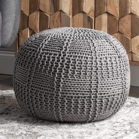 img 2 attached to 🪑 Discover the Exquisite Comfort of nuLOOM Berlin Casual Knitted Filled Ottoman Pouf"