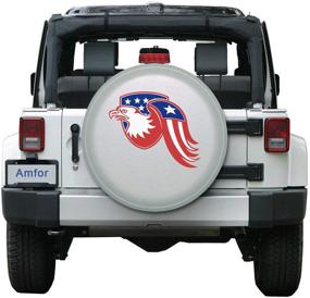 img 2 attached to 🦅 Amfor Universal Fit Spare Tire Cover, Weatherproof Eagle Head Design, 26-27" Wheel Diameter - Ideal for Jeep, Trailer, RV, SUV, Truck & More