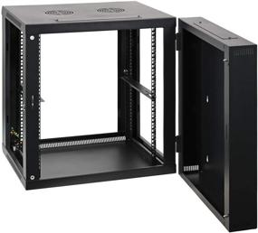 img 1 attached to Aeons 12U Signature Double Section Wall Mount 19-inch Networking IT Cabinet: Efficient Space-Saving Solution with Swing Out Hinged Glass Door (Fully Assembled)