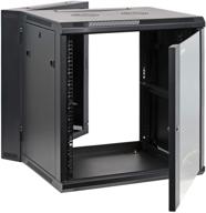 aeons 12u signature double section wall mount 19-inch networking it cabinet: efficient space-saving solution with swing out hinged glass door (fully assembled) logo