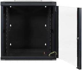 img 3 attached to Aeons 12U Signature Double Section Wall Mount 19-inch Networking IT Cabinet: Efficient Space-Saving Solution with Swing Out Hinged Glass Door (Fully Assembled)