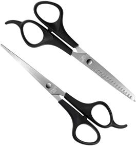 img 3 attached to 💇 Professional Hair Cutting Scissors and Thinning Shears Set - 6.5 Inch Stainless Steel Haircut Cutting Razor Edge Scissors Kit for Home, Barber, Salon Use