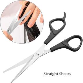 img 1 attached to 💇 Professional Hair Cutting Scissors and Thinning Shears Set - 6.5 Inch Stainless Steel Haircut Cutting Razor Edge Scissors Kit for Home, Barber, Salon Use