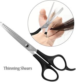 img 2 attached to 💇 Professional Hair Cutting Scissors and Thinning Shears Set - 6.5 Inch Stainless Steel Haircut Cutting Razor Edge Scissors Kit for Home, Barber, Salon Use