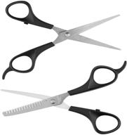 💇 professional hair cutting scissors and thinning shears set - 6.5 inch stainless steel haircut cutting razor edge scissors kit for home, barber, salon use logo