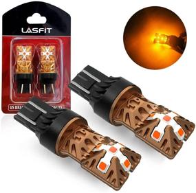 img 4 attached to 🔆 LASFIT 7443 7440 992 T20 LED Bulbs: Super Bright High Power Lights for Turn Signal, Side Marker - Amber Yellow (Pack of 2) + Resistor Included