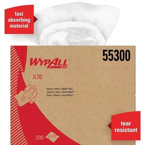 img 2 attached to 🧻 WypAll X70 Extended Use Reusable Cloths (55300) - Brag Box, White - 200 Sheets/Box