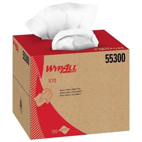 img 4 attached to 🧻 WypAll X70 Extended Use Reusable Cloths (55300) - Brag Box, White - 200 Sheets/Box