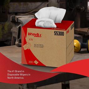 img 1 attached to 🧻 WypAll X70 Extended Use Reusable Cloths (55300) - Brag Box, White - 200 Sheets/Box