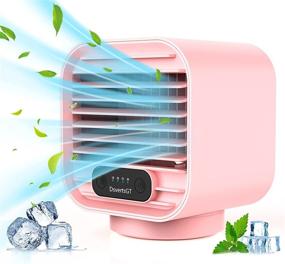 img 4 attached to Portable Air Conditioner Fan Personal Air Cooler 3 In 1Fanevaporative Air CoolerUSB Charging Small Desktop Cooling Fan Air Humidifier Misting Fan Quiet Desk Fan With 3 Speeds For Home Room Office Car