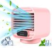 portable air conditioner fan personal air cooler 3 in 1fanevaporative air coolerusb charging small desktop cooling fan air humidifier misting fan quiet desk fan with 3 speeds for home room office car logo