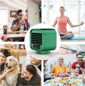 img 2 attached to Portable Air Conditioner Fan Personal Air Cooler 3 In 1Fanevaporative Air CoolerUSB Charging Small Desktop Cooling Fan Air Humidifier Misting Fan Quiet Desk Fan With 3 Speeds For Home Room Office Car